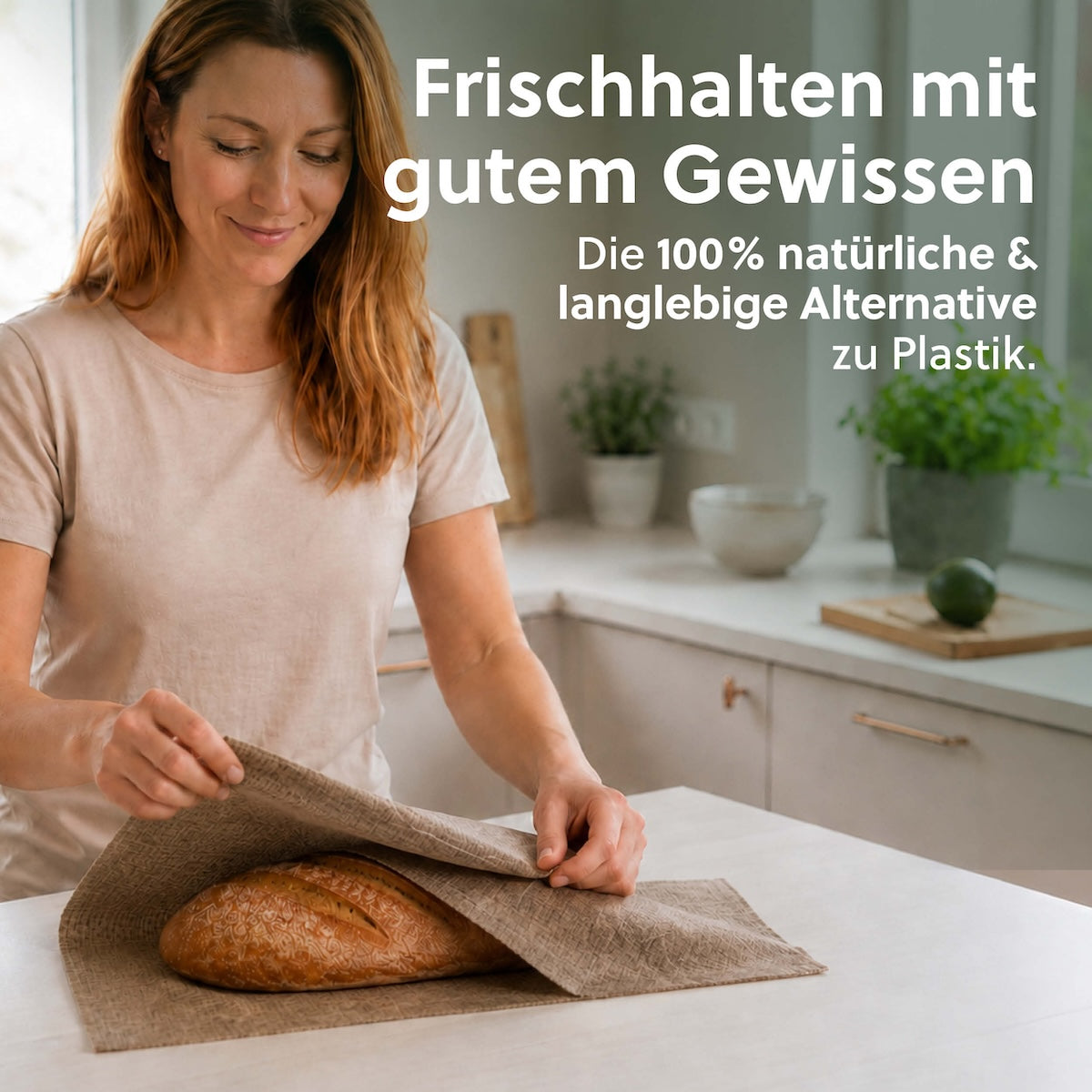 Leinen Bienenwachs Brottuch, 46 x 60cm