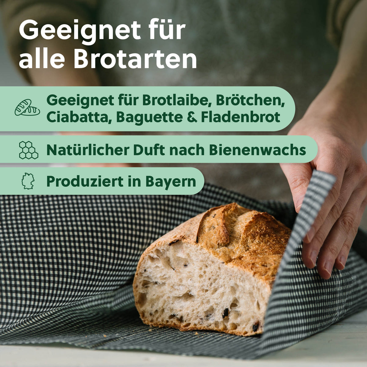Bienenwachstuch XXL - Brottuch 46 x 60cm