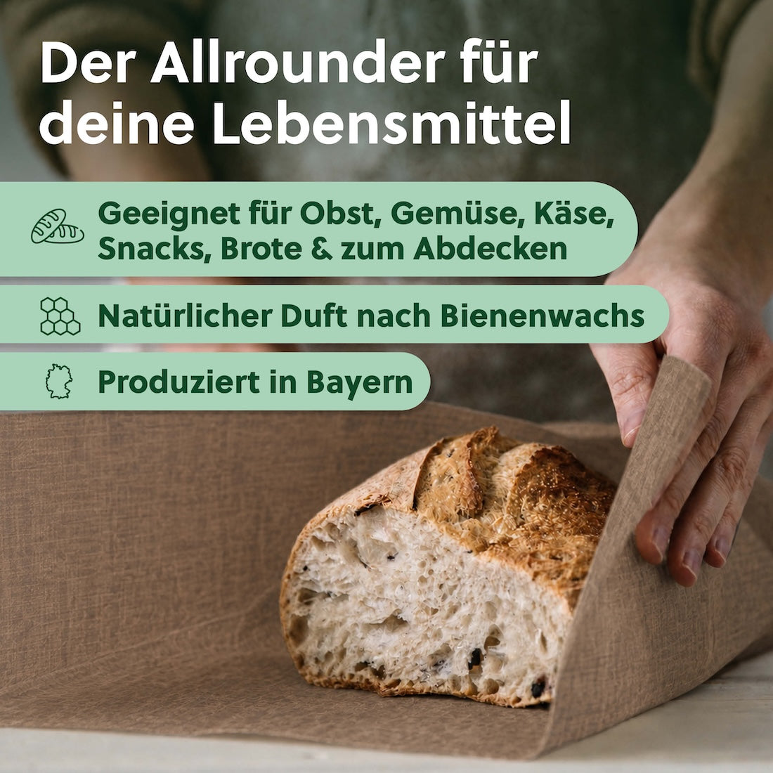 Bienenwachstuch Rolle Leinen, 100cm x 35cm