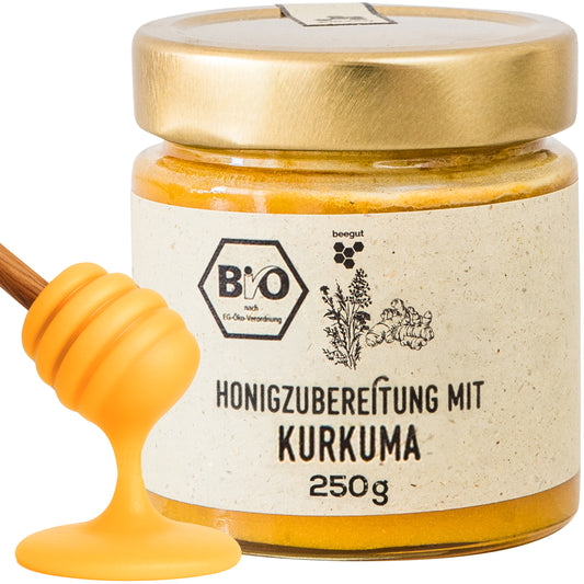 Würzig-blumiger Geschmack=>Der blumig-milde Honig wird durch die leicht erdige Würze des Kurkumas und eine dezente Pfeffernote geschmacklich abgerundet. Die Kombination sorgt für ein fein abgestimmtes, angenehm aromatisches Profil.